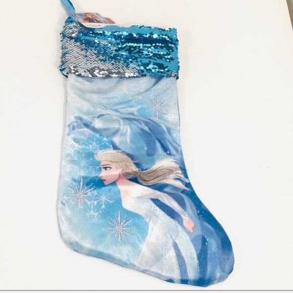 Frozen II Elsa Sequined Stocking Blue Silver - Picture 4 of 4